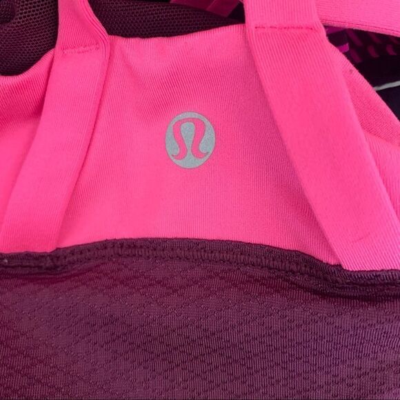 Lululemon Energy Hyper Light Stripe Raspberry Pink Tank Top - Picture 5 of 6
